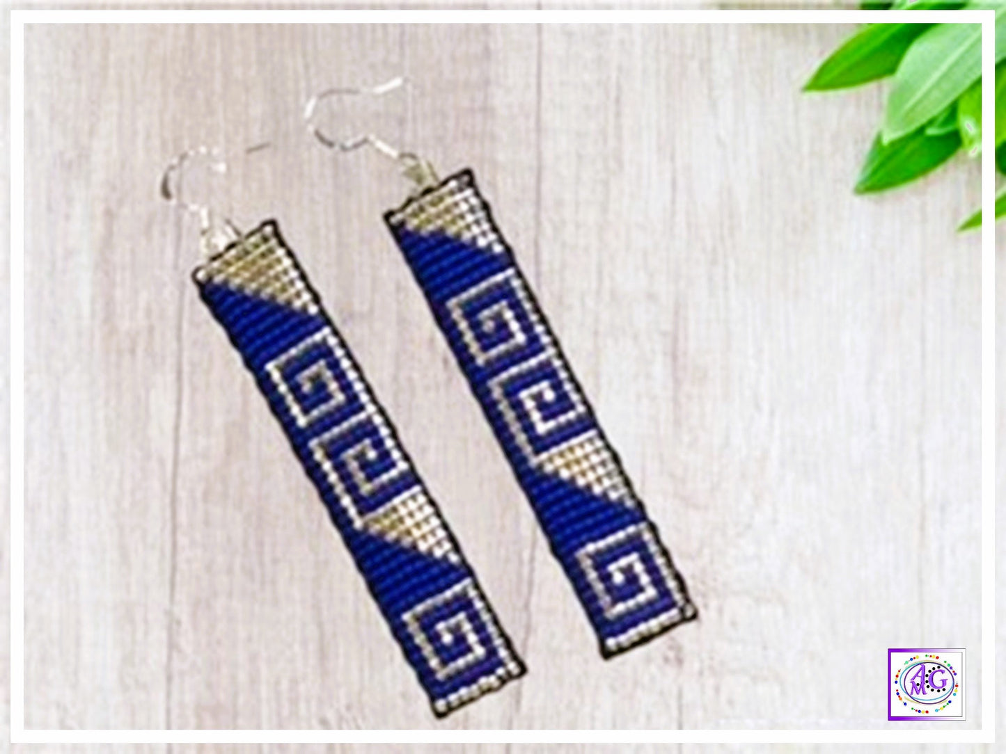 Cobalt Loom Beaded Earrings