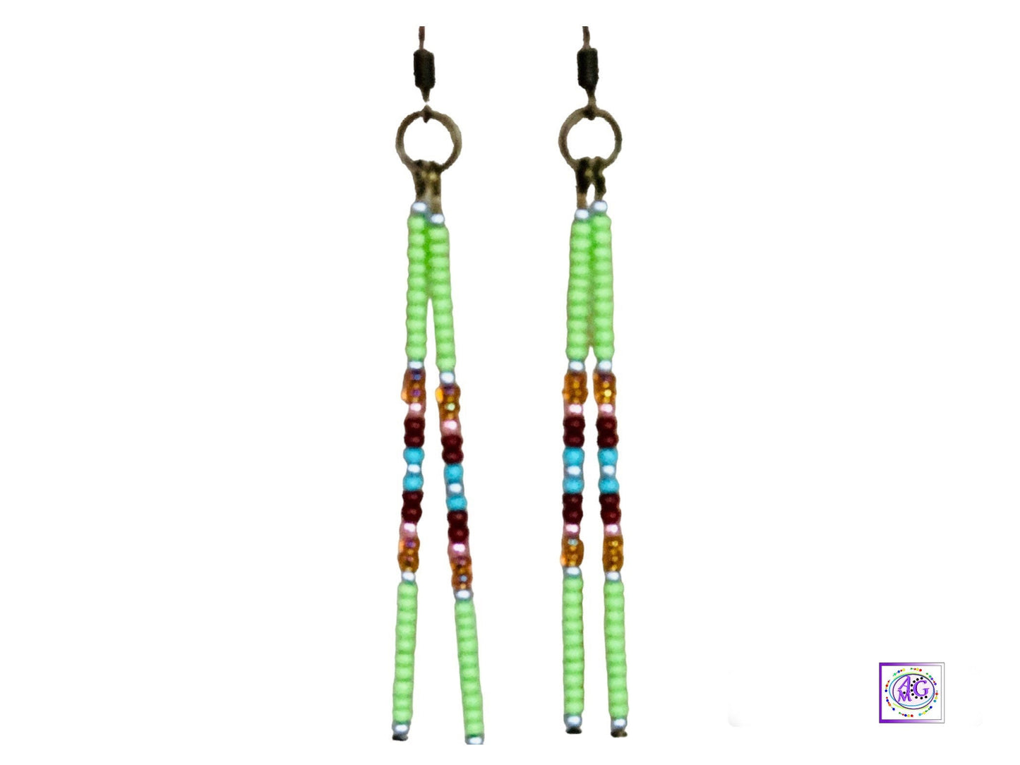 Delicate Lime Beaded Earrings