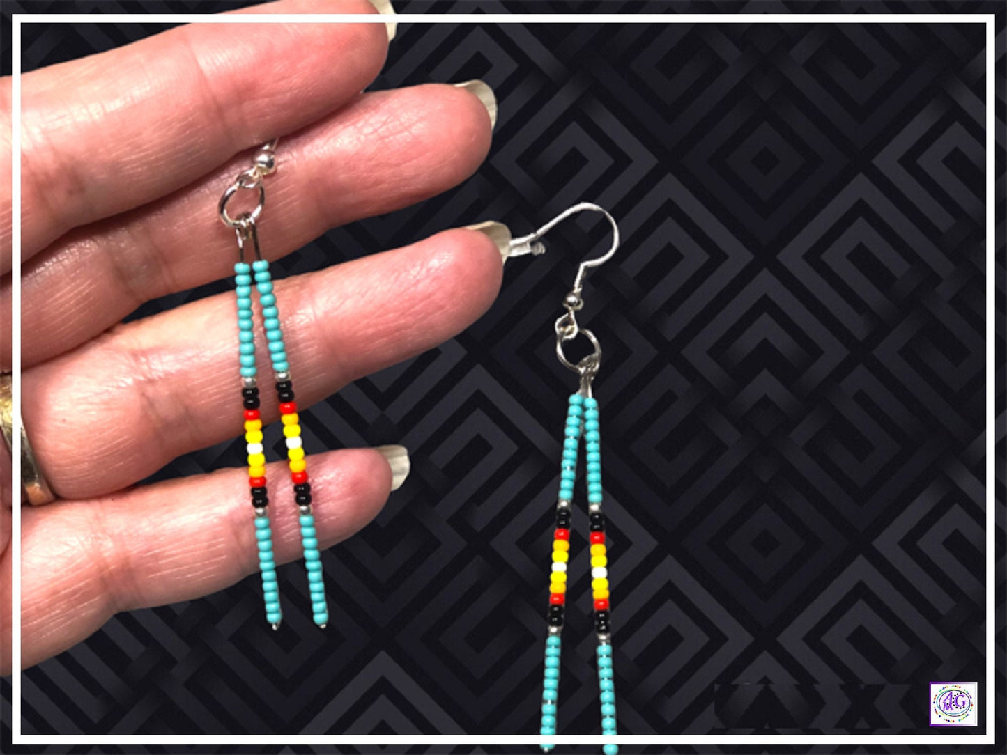 Delicate Teal Beaded Earrings