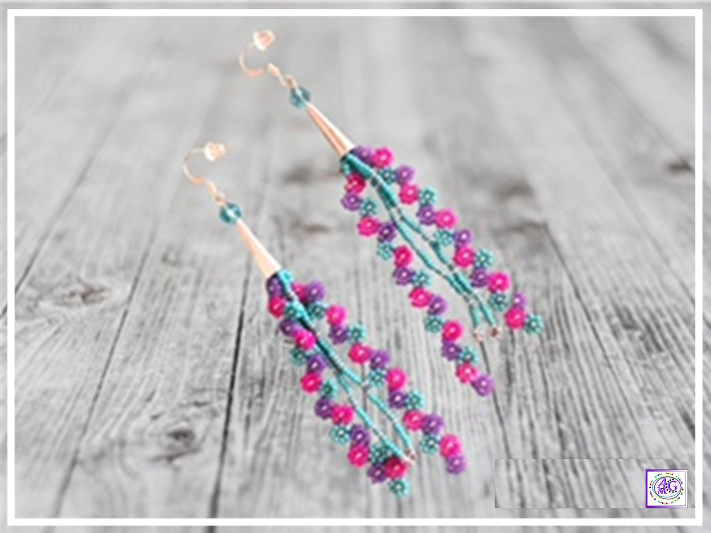 Multi Color Beaded Daisy Flower Earrings