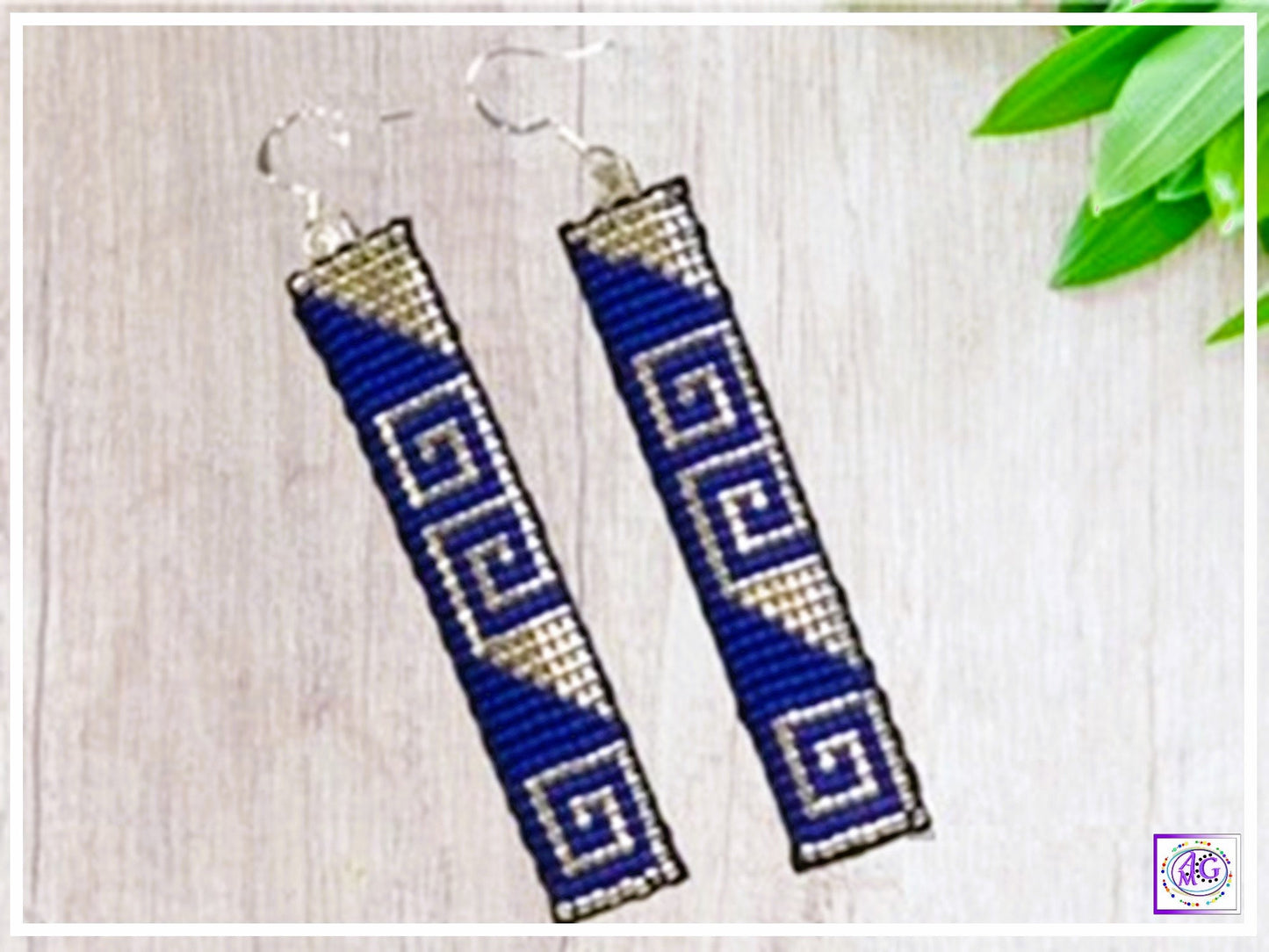 Cobalt Loom Beaded Earrings