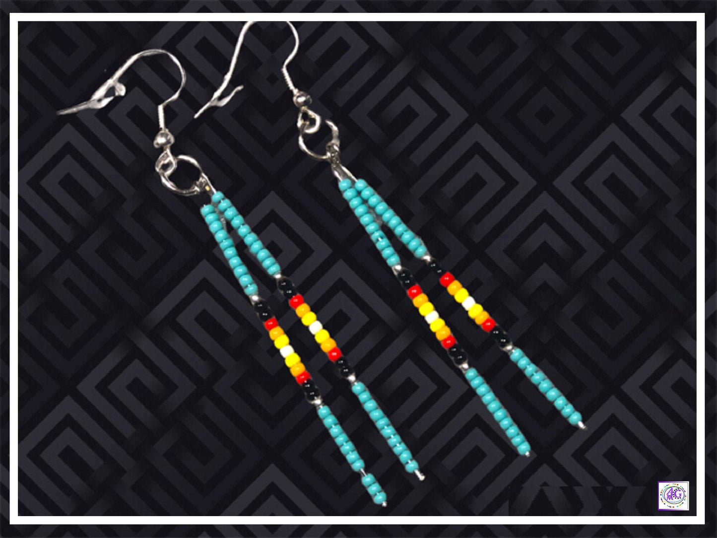 Delicate Teal Beaded Earrings