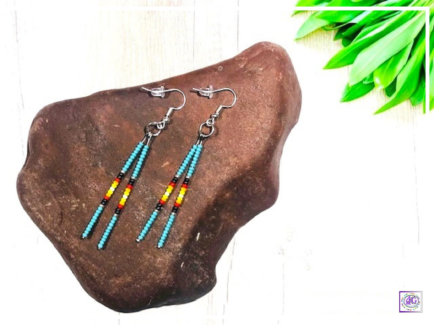 Delicate Teal Beaded Earrings