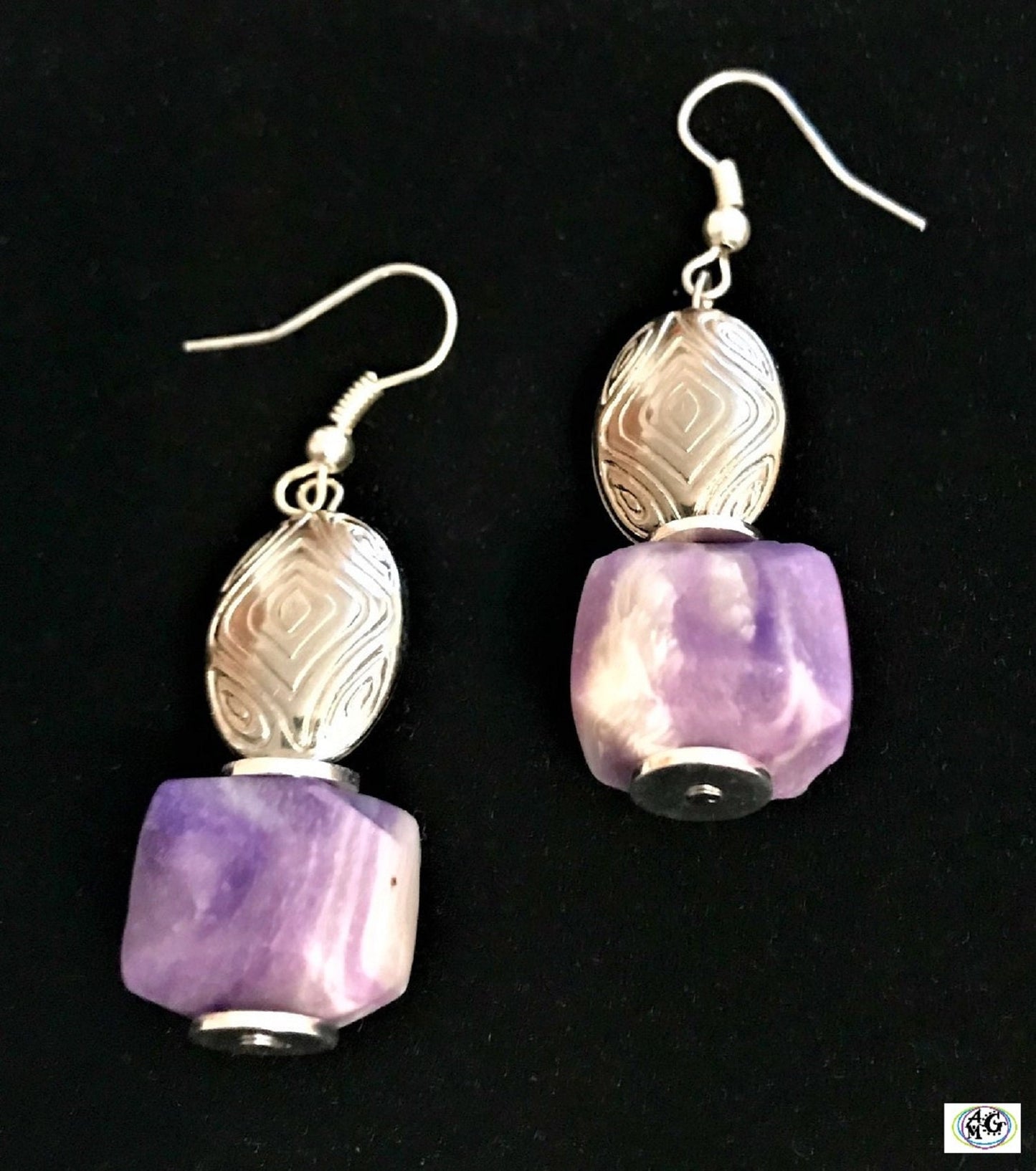 Faux Amethyst and Silver Jewelry Set