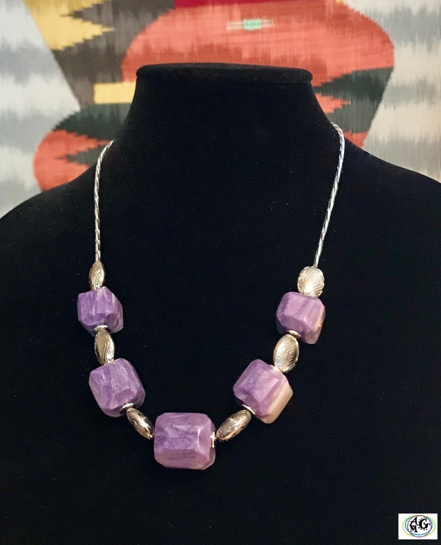 Faux Amethyst and Silver Jewelry Set