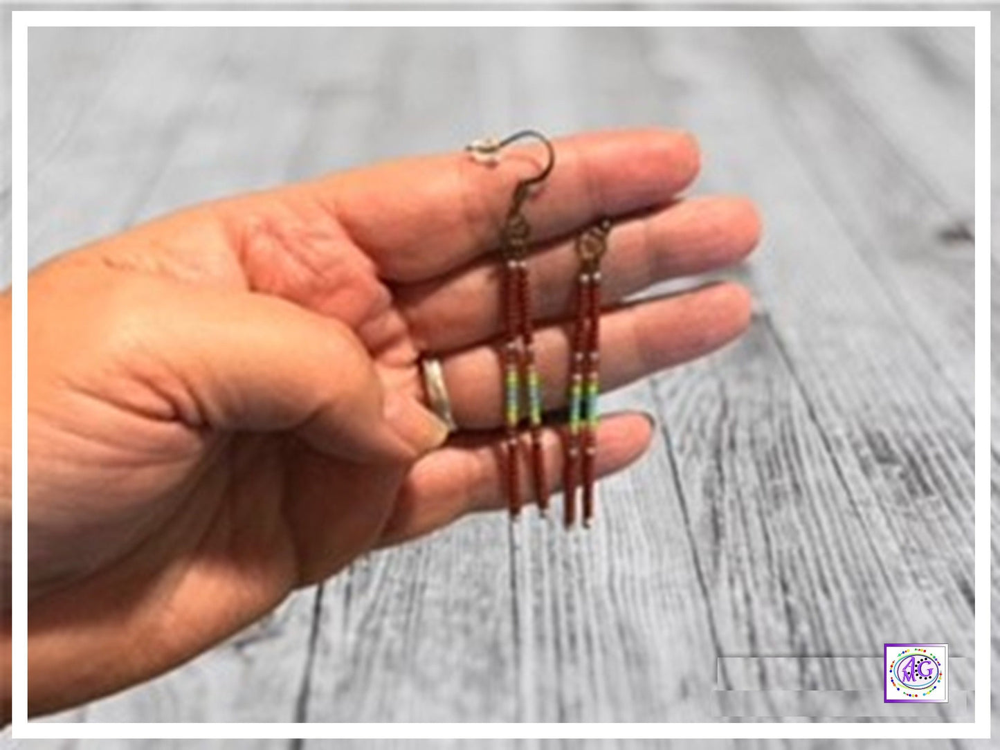 Delicate Brown Beaded Earrings