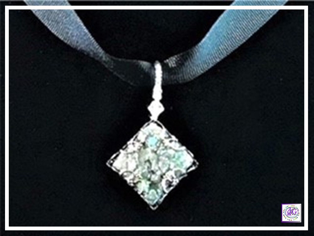 Grey Sparkly Faux Druze Necklace