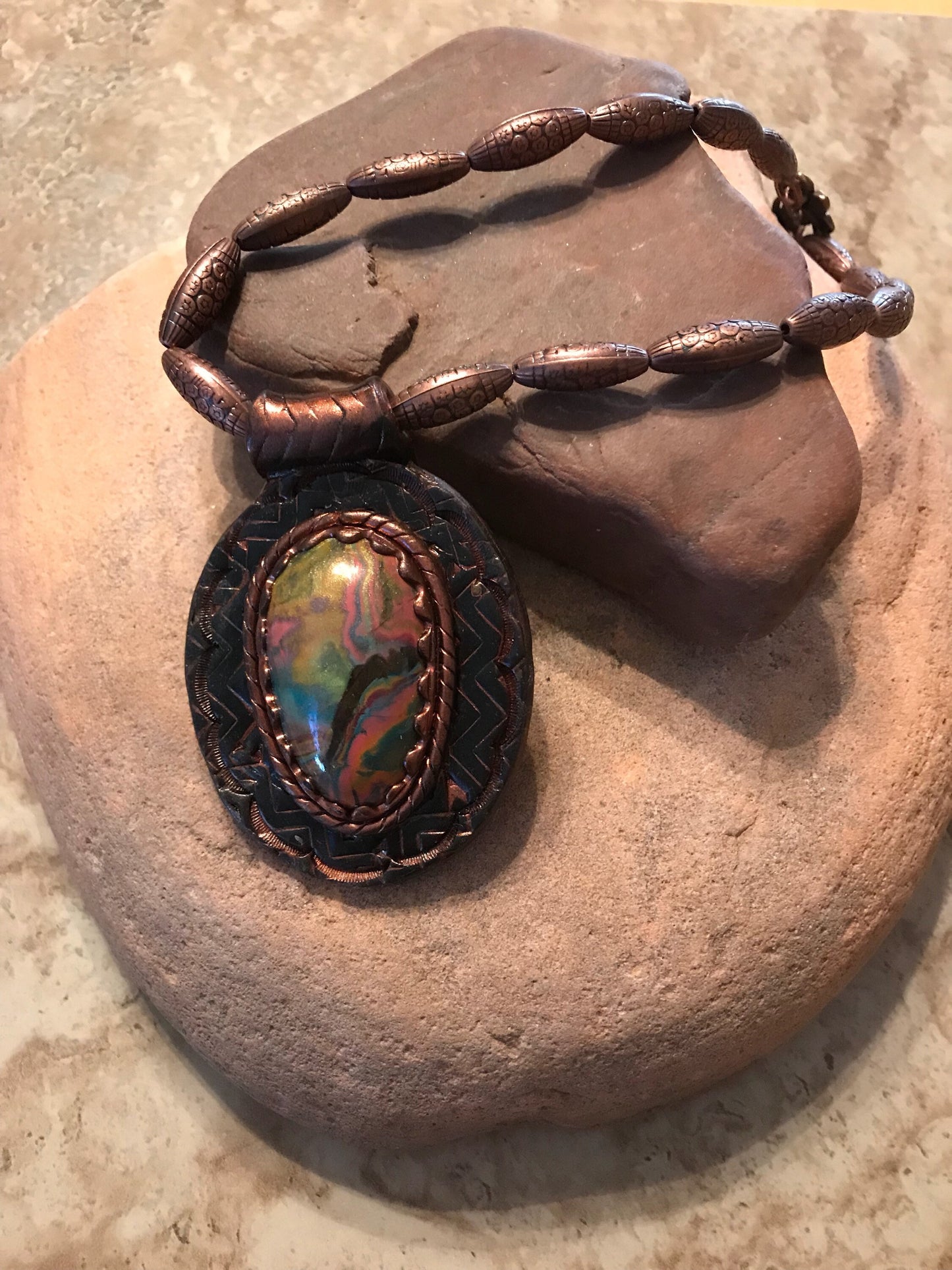 Multi Color Bronze Necklace