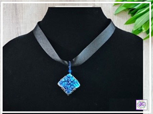 Blue Faux Druze Necklace