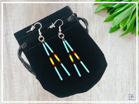 Delicate Teal Beaded Earrings