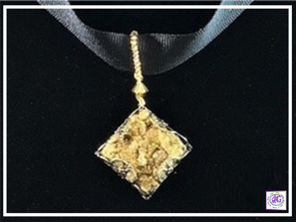 Gold Sparkly Faux Druze Necklace