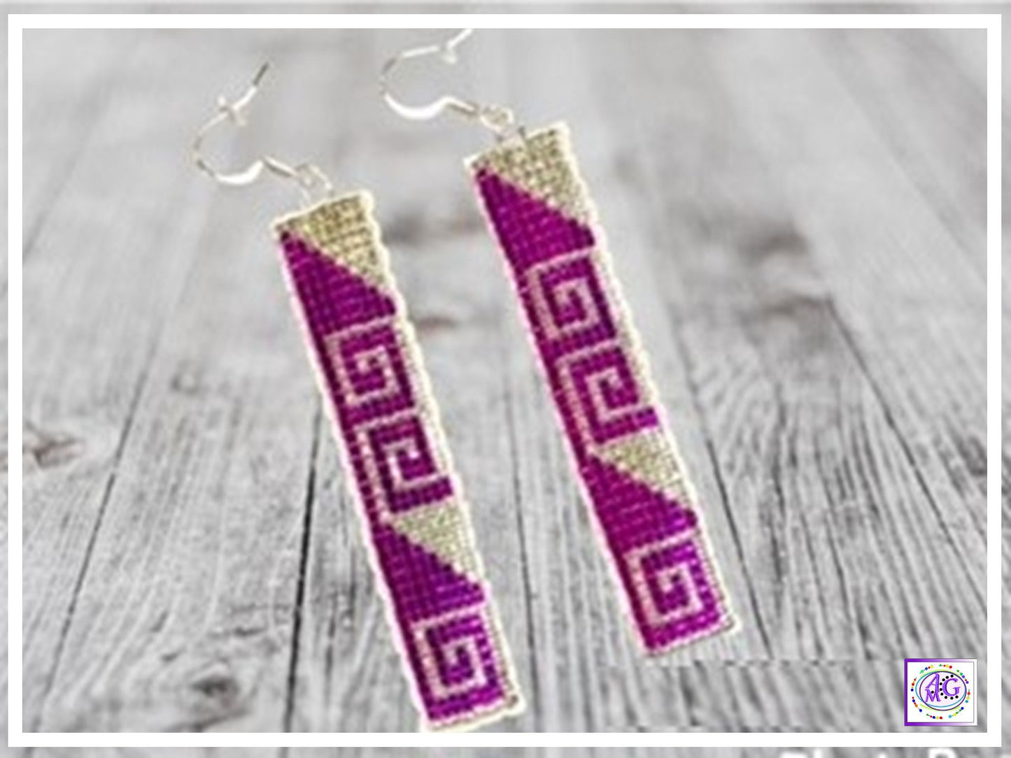 Loom Beaded Fuchsia Earrings