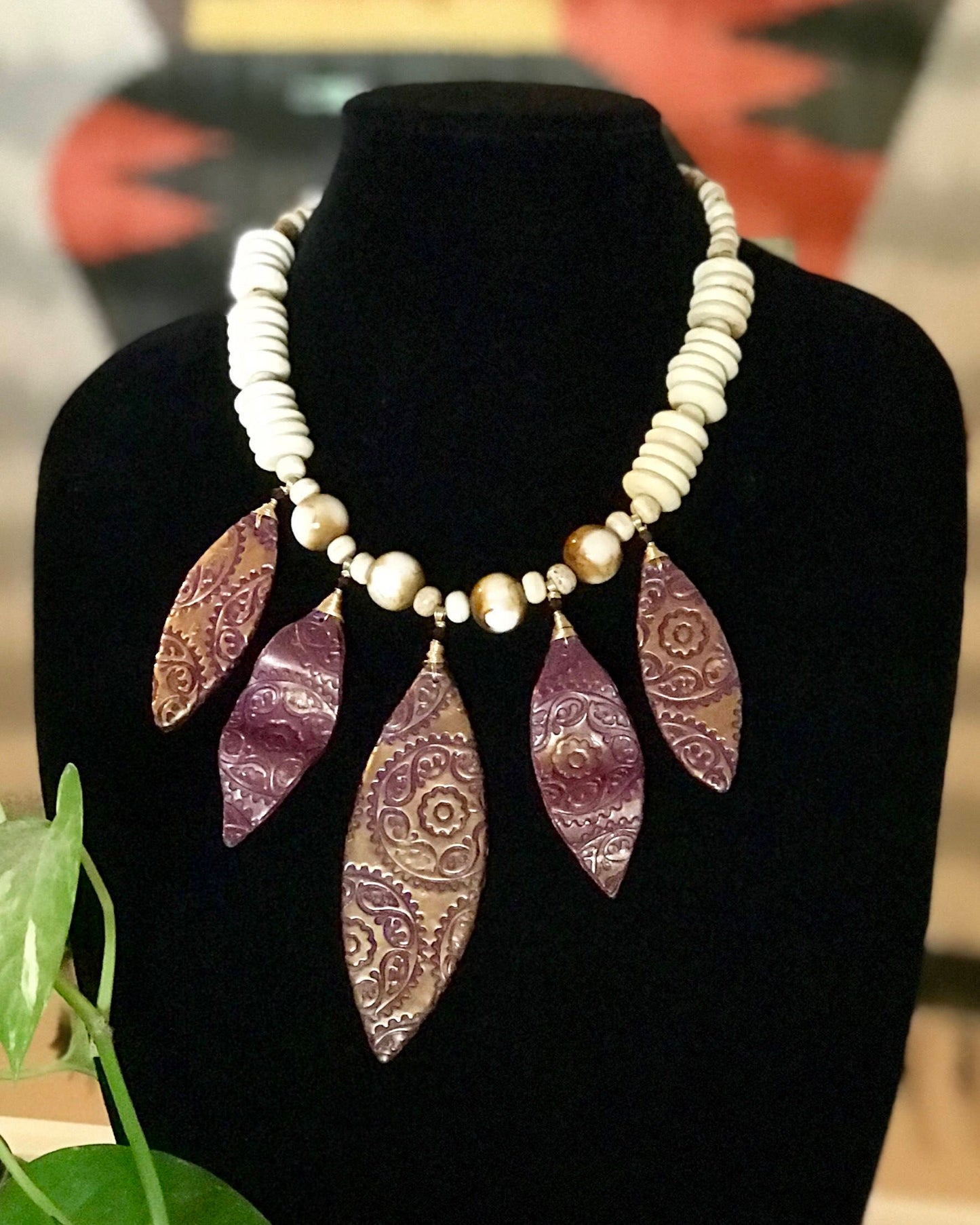 Gold and Purple Necklace Set