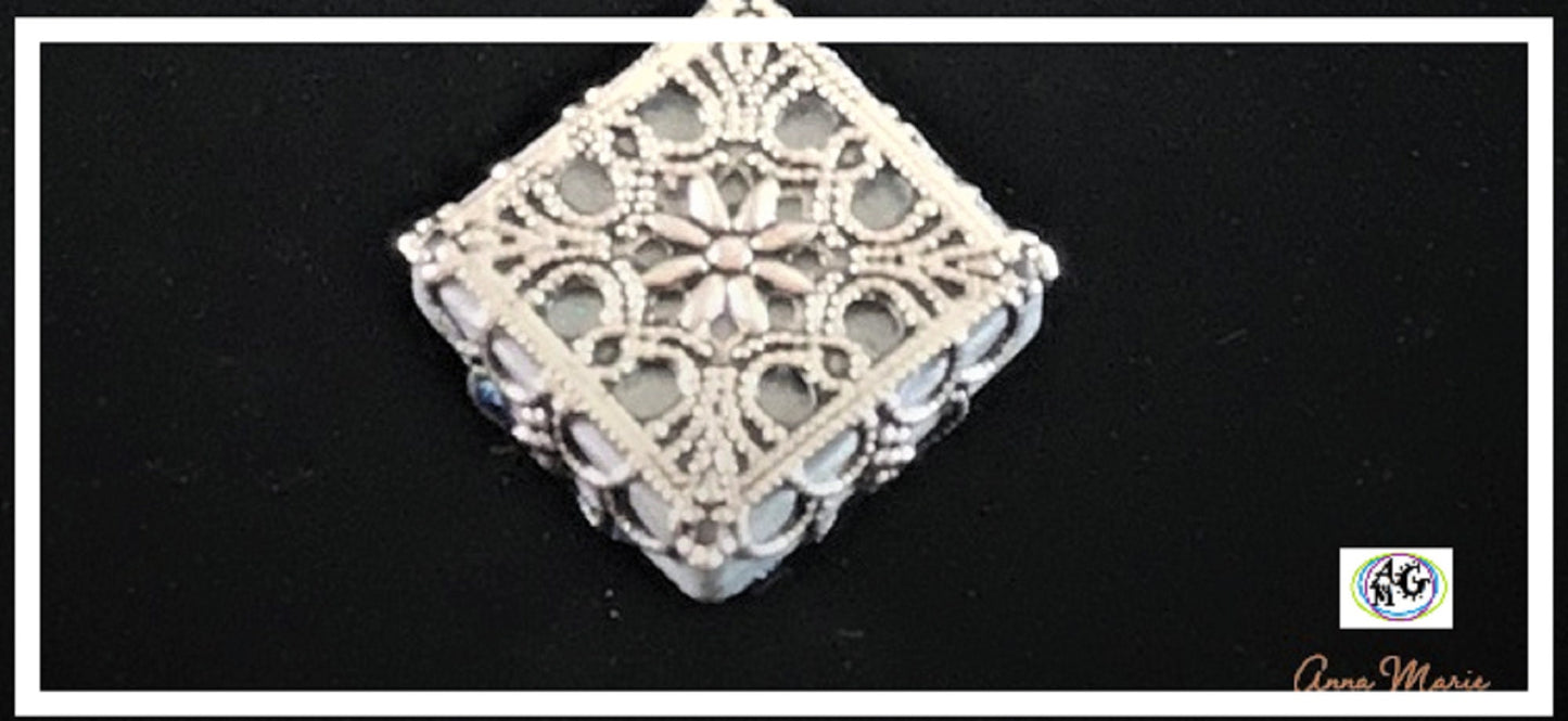 Pink Faux Druze Necklace