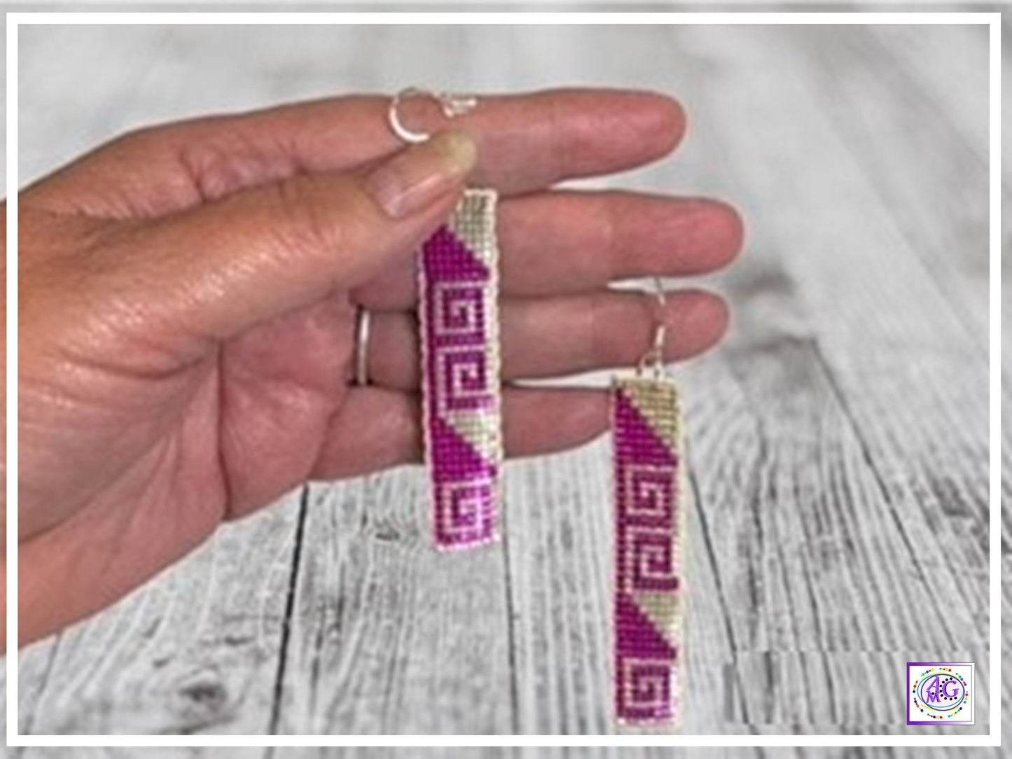Loom Beaded Fuchsia Earrings