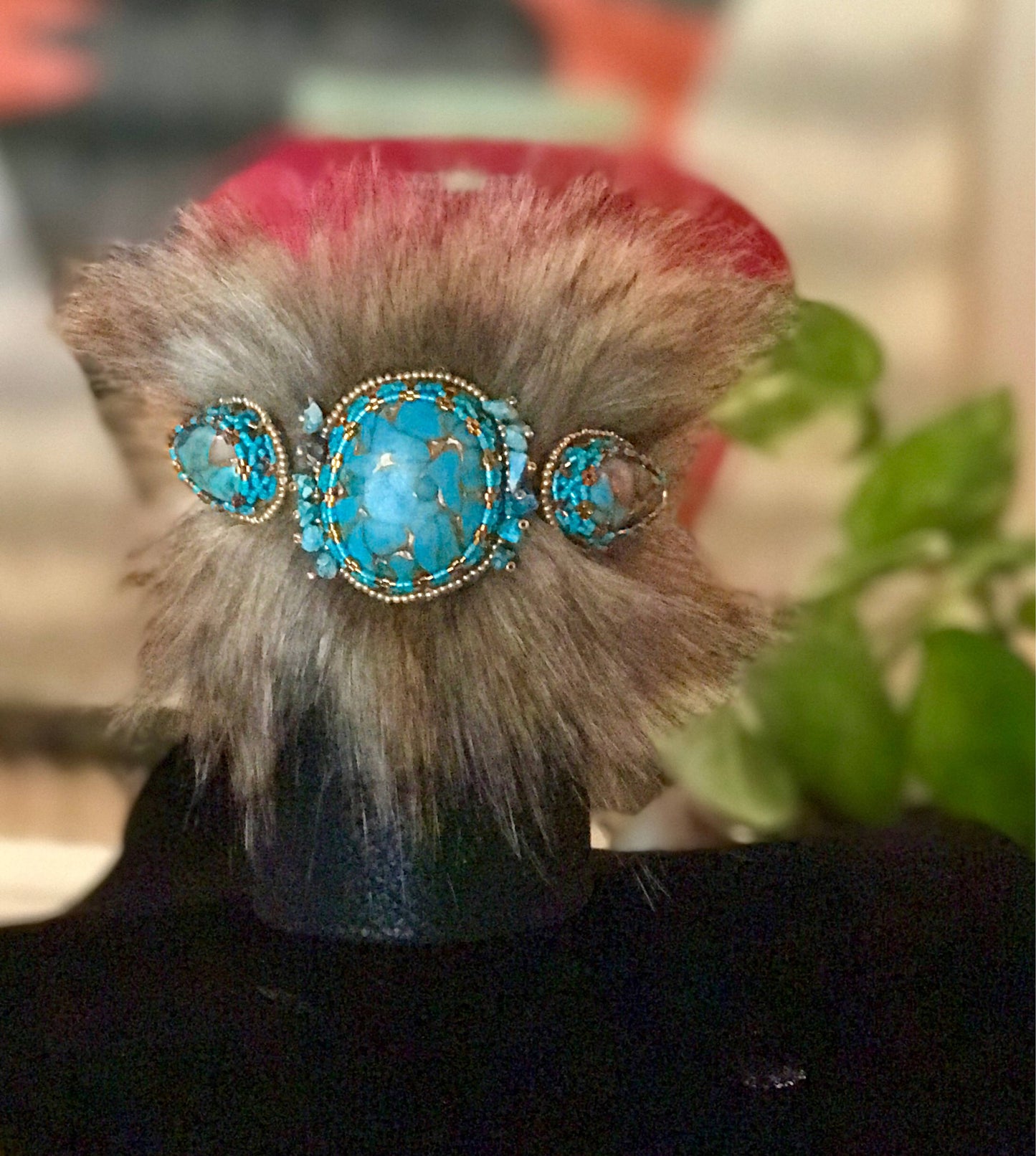 Faux Turquoise Bead Bracelet and Necklace
