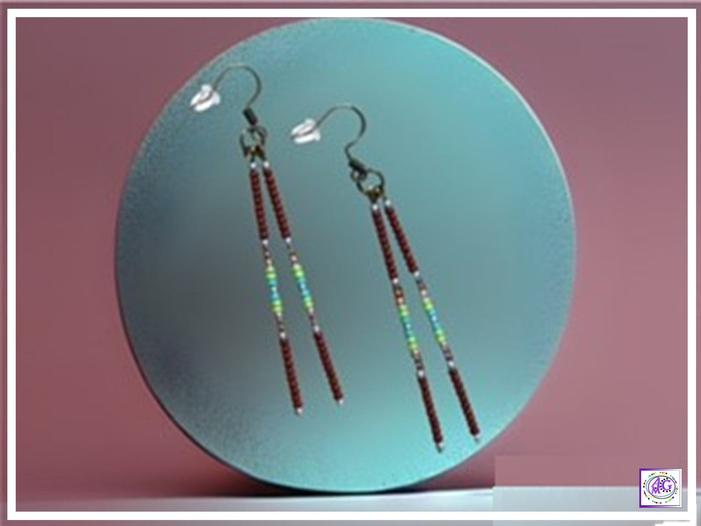 Delicate Brown Beaded Earrings