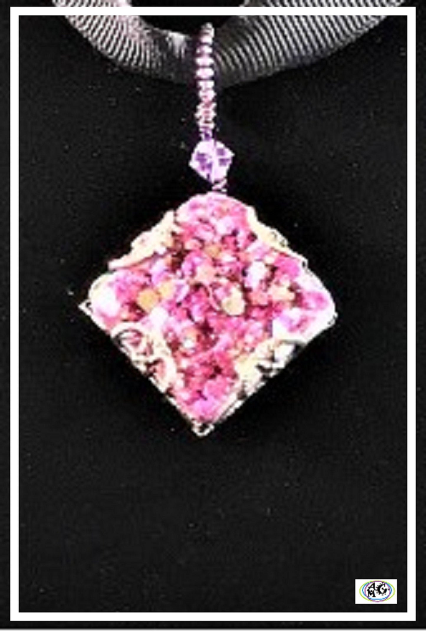 Pink Faux Druze Necklace