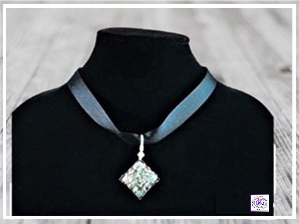Grey Sparkly Faux Druze Necklace