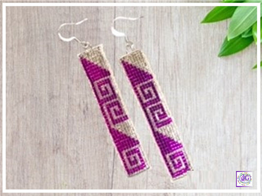 Loom Beaded Fuchsia Earrings