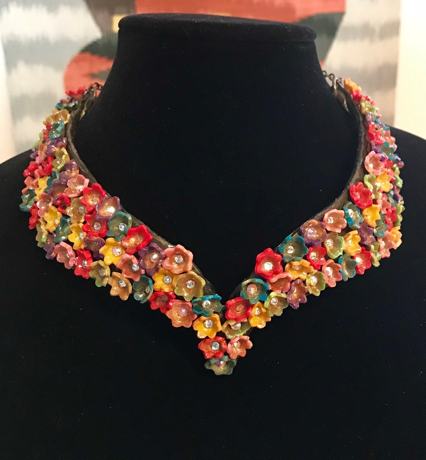 Rhinestones Flower Necklace Set