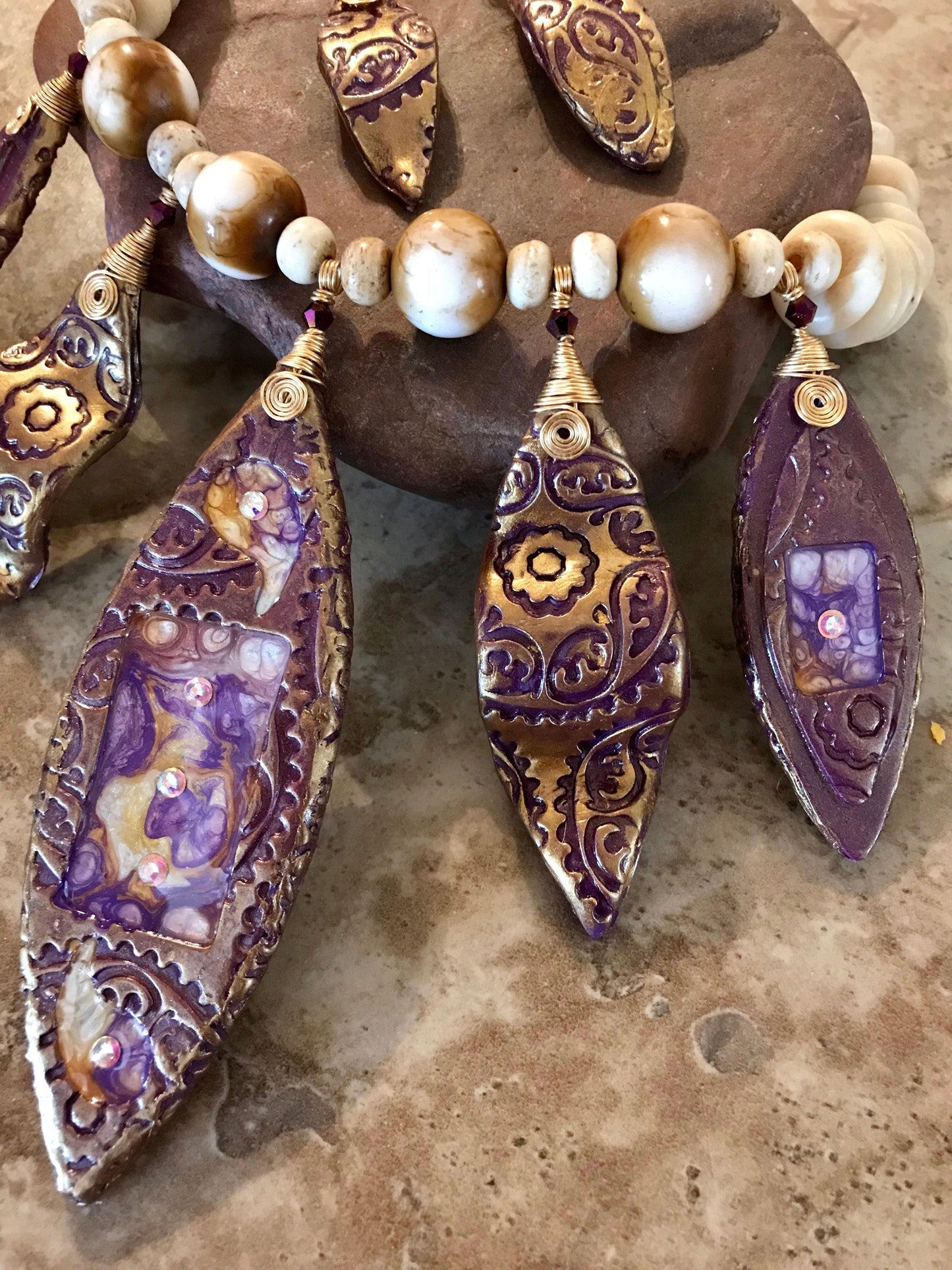 Gold and Purple Necklace Set