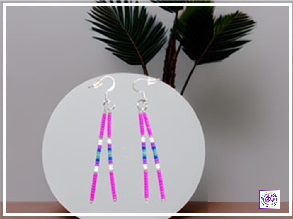 Delicate Pink Beaded Earrings