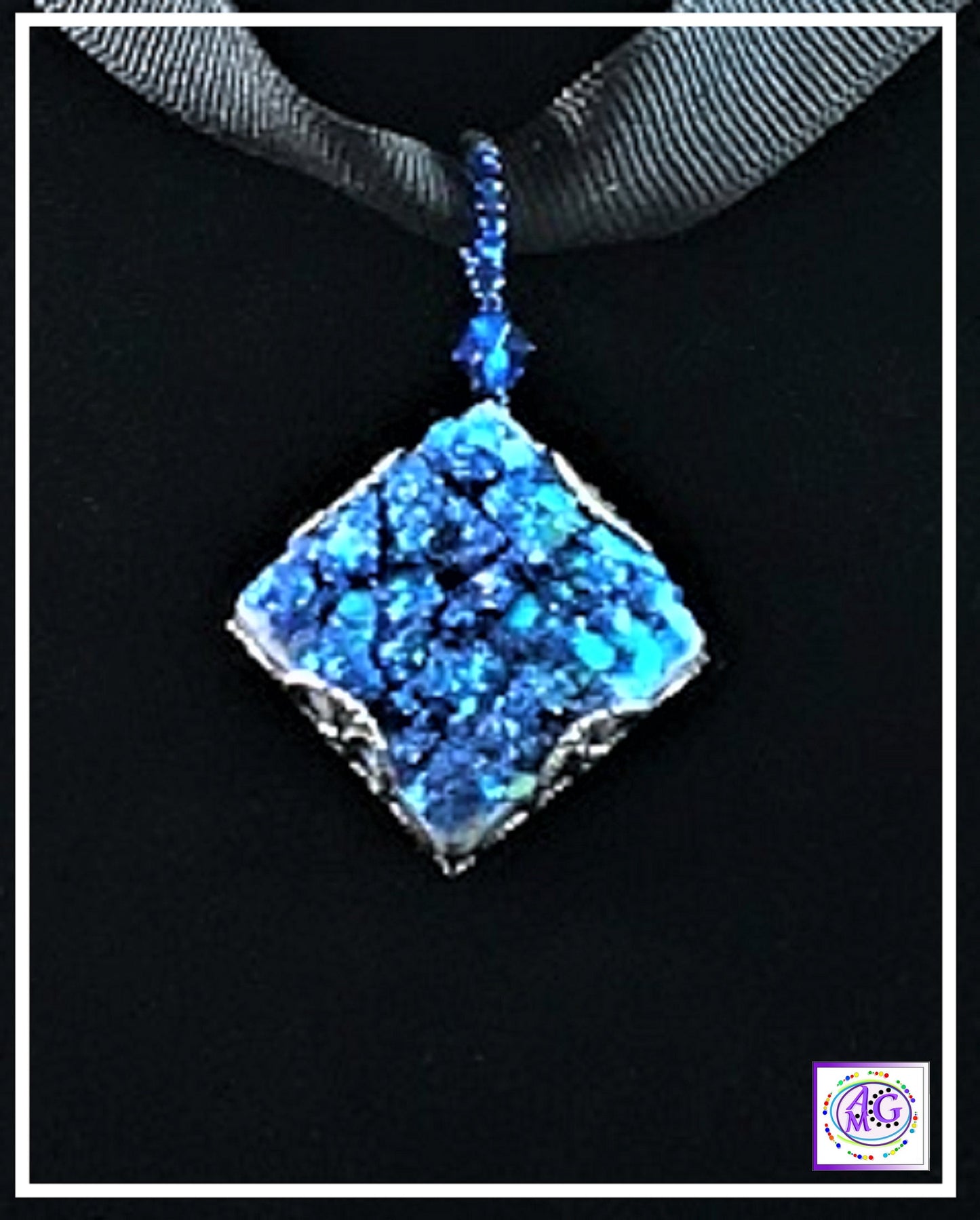 Blue Faux Druze Necklace