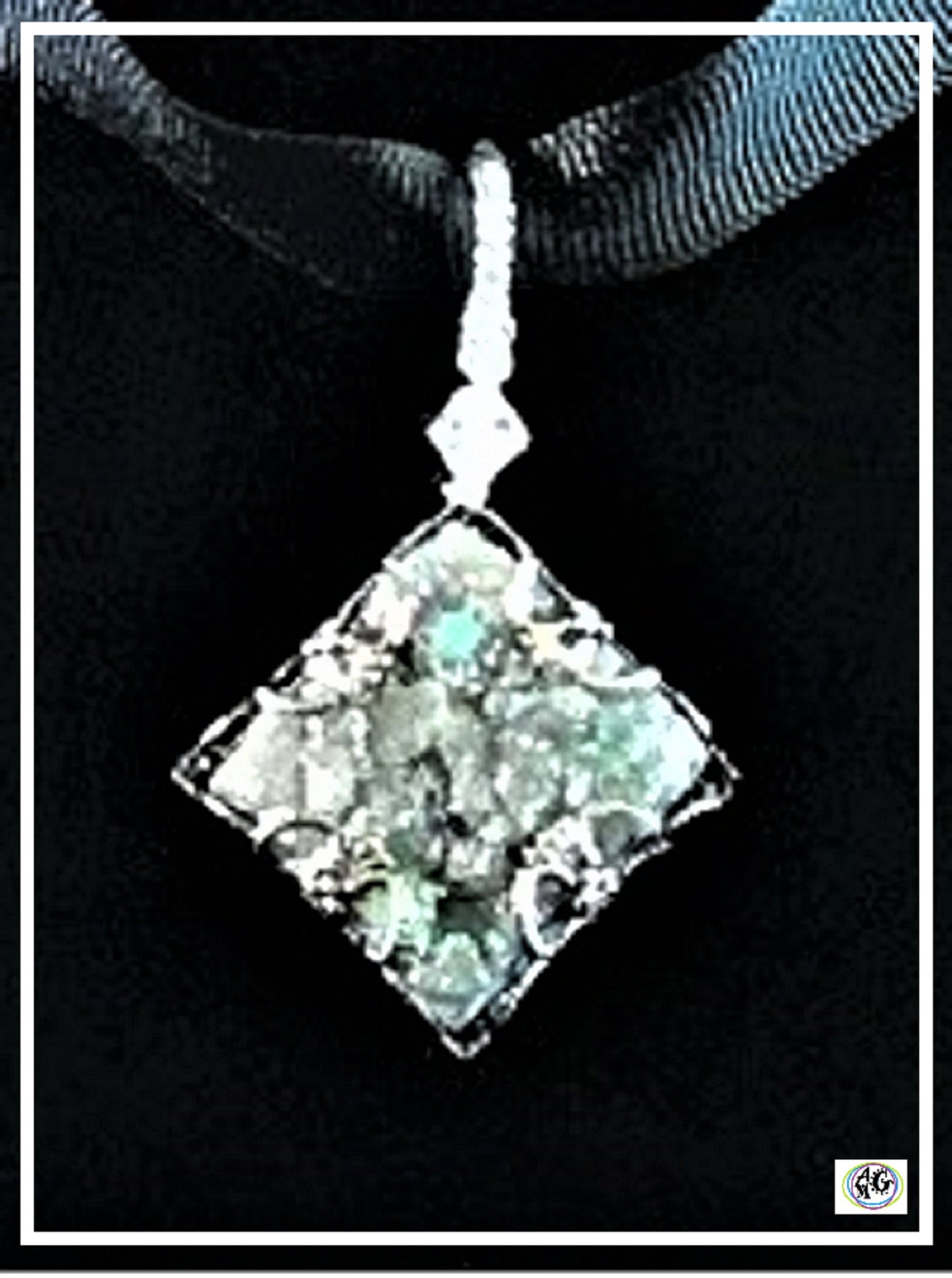 Grey Sparkly Faux Druze Necklace