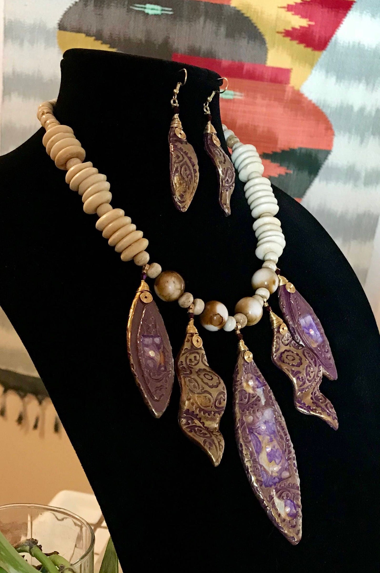 Gold and Purple Necklace Set