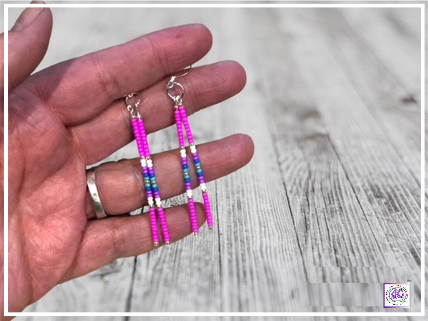 Delicate Pink Beaded Earrings