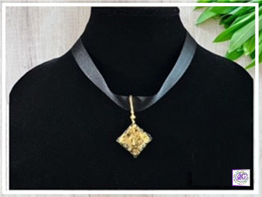 Gold Sparkly Faux Druze Necklace