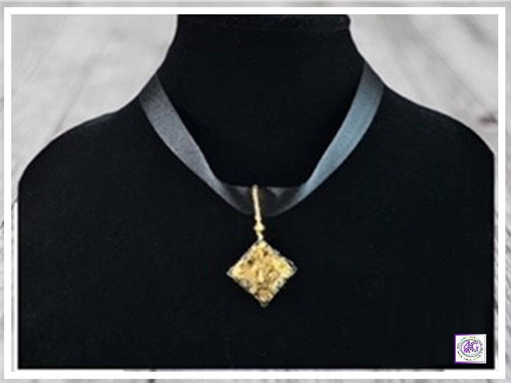 Gold Sparkly Faux Druze Necklace