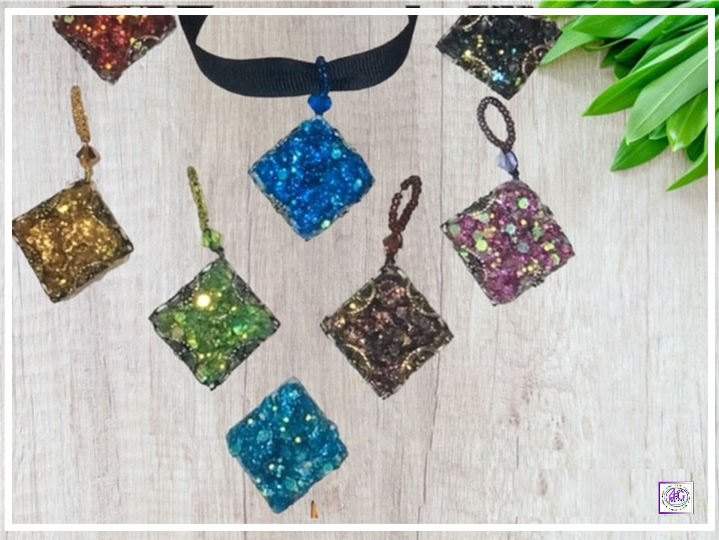 Grey Sparkly Faux Druze Necklace