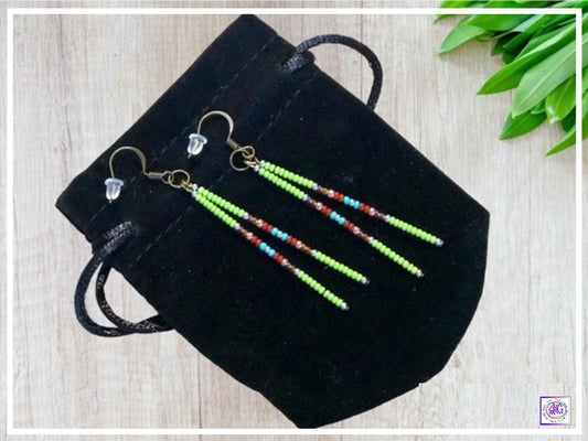 Delicate Lime Beaded Earrings