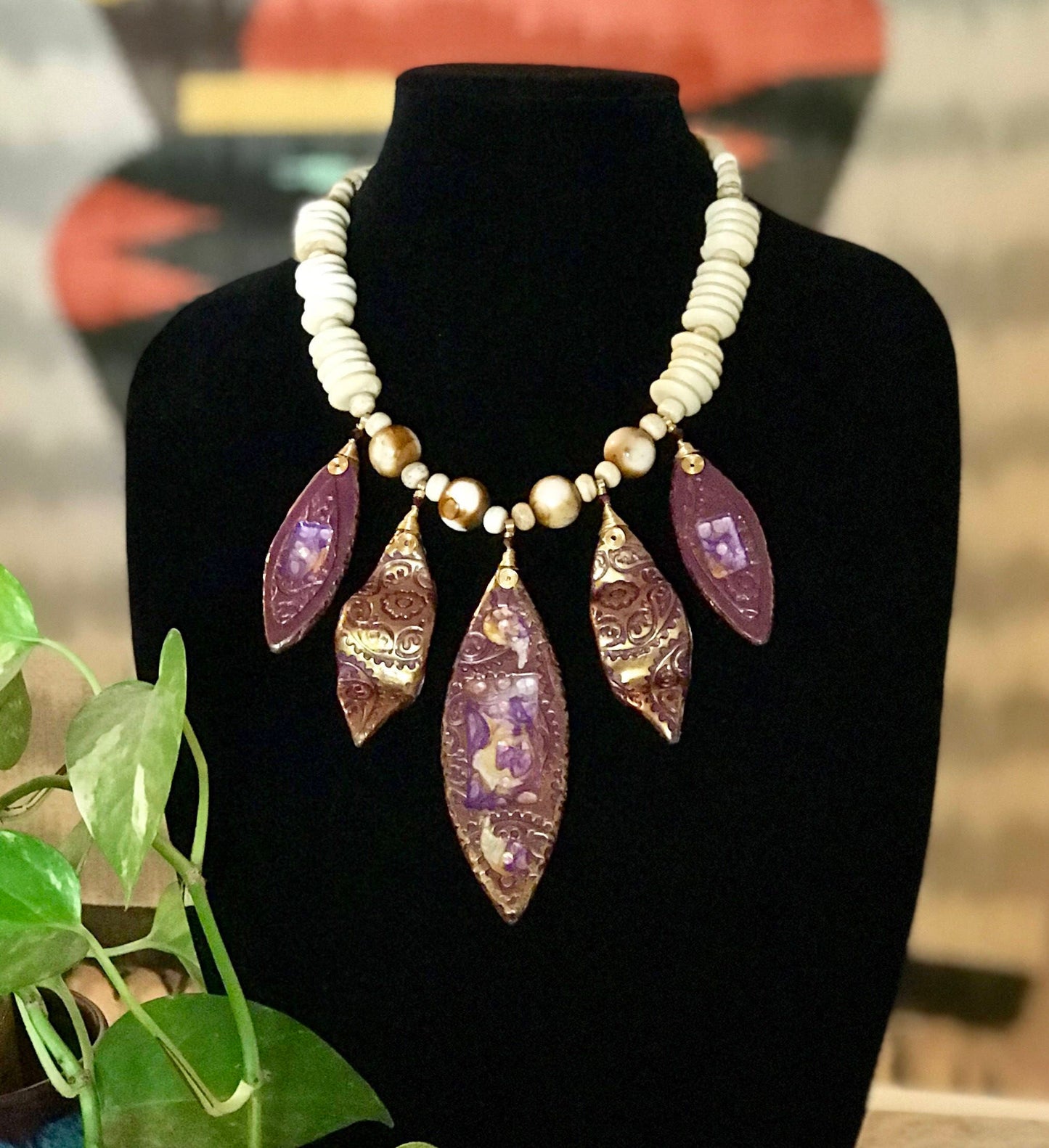 Gold and Purple Necklace Set