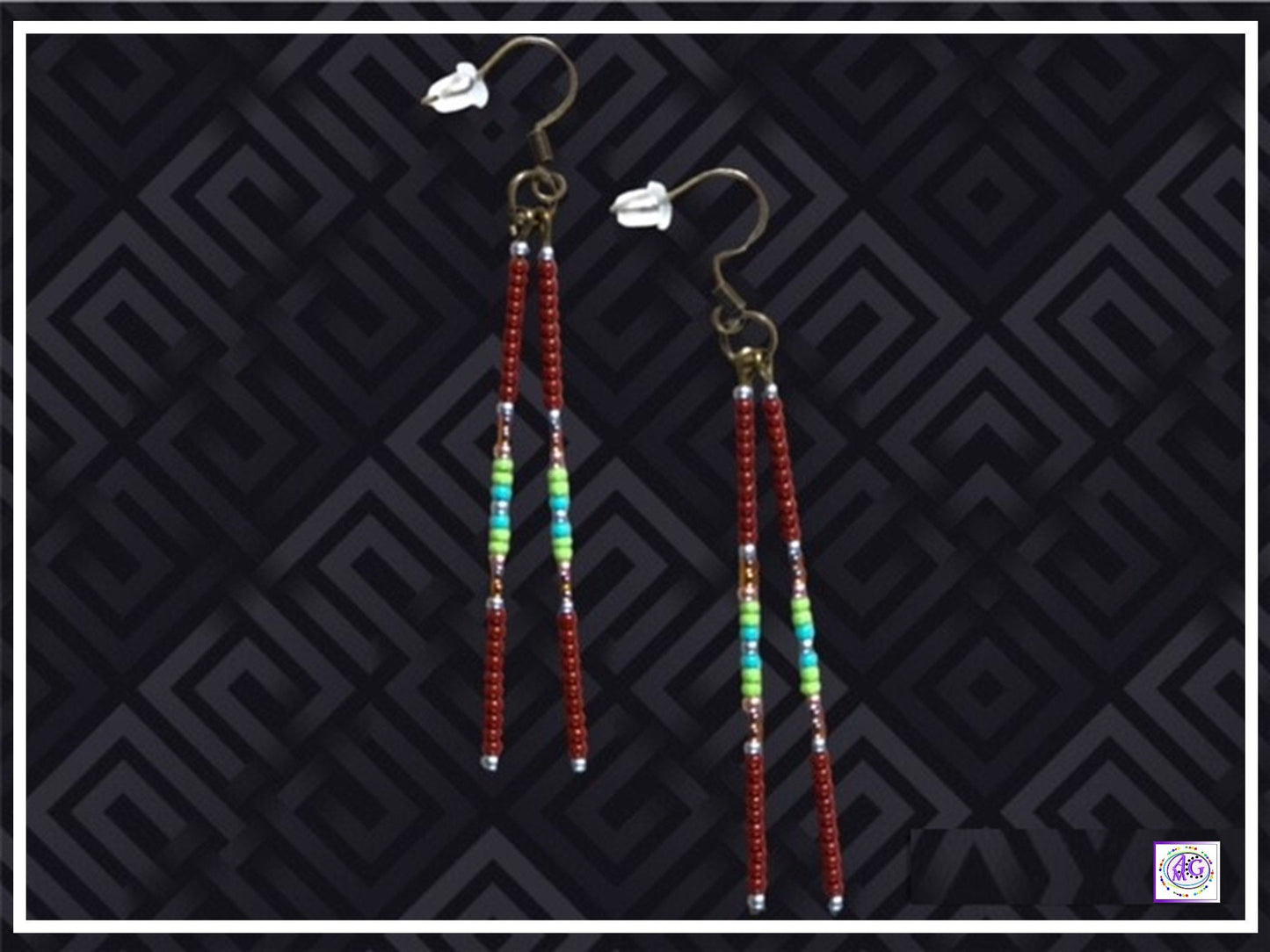 Delicate Brown Beaded Earrings