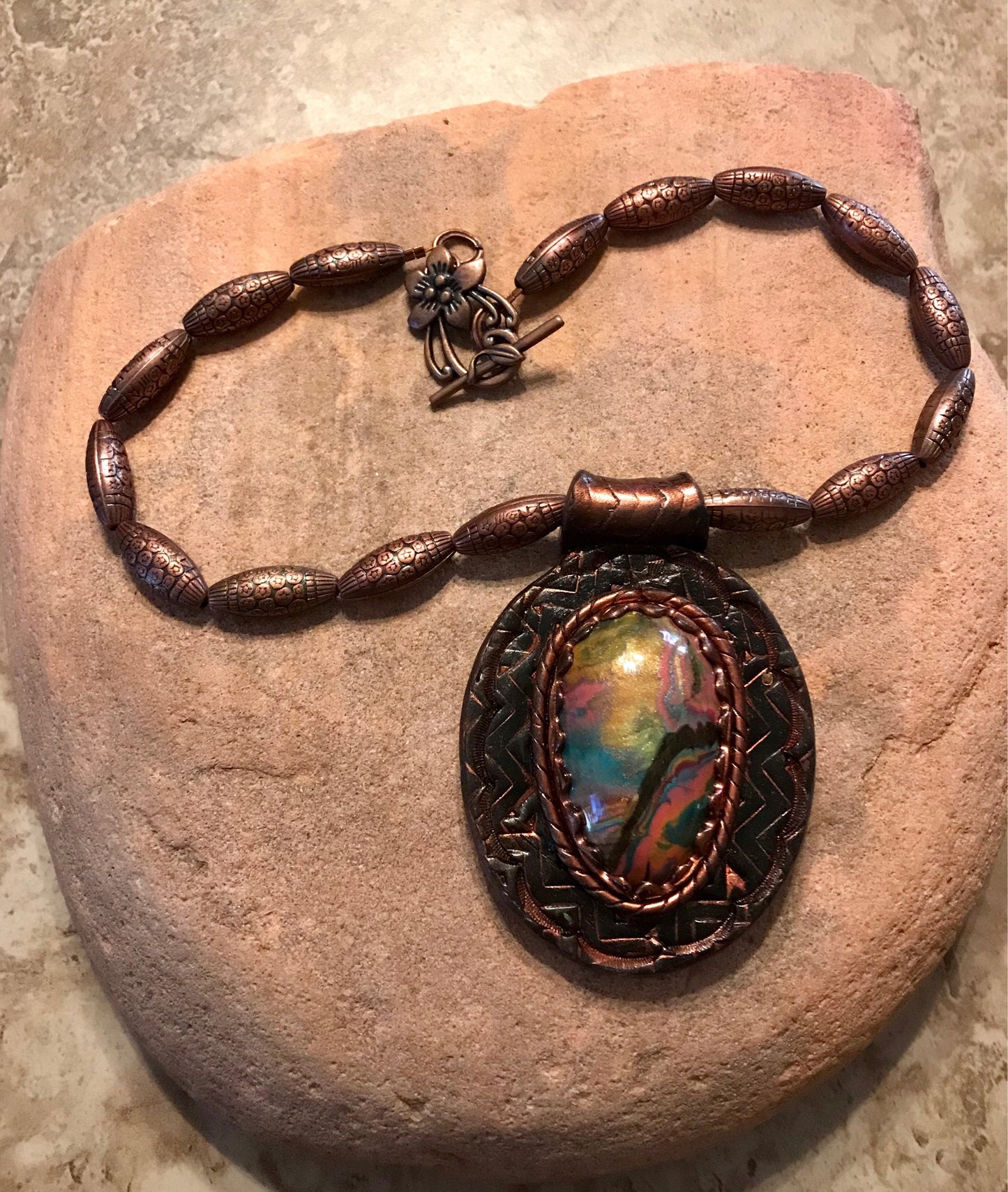 Multi Color Bronze Necklace