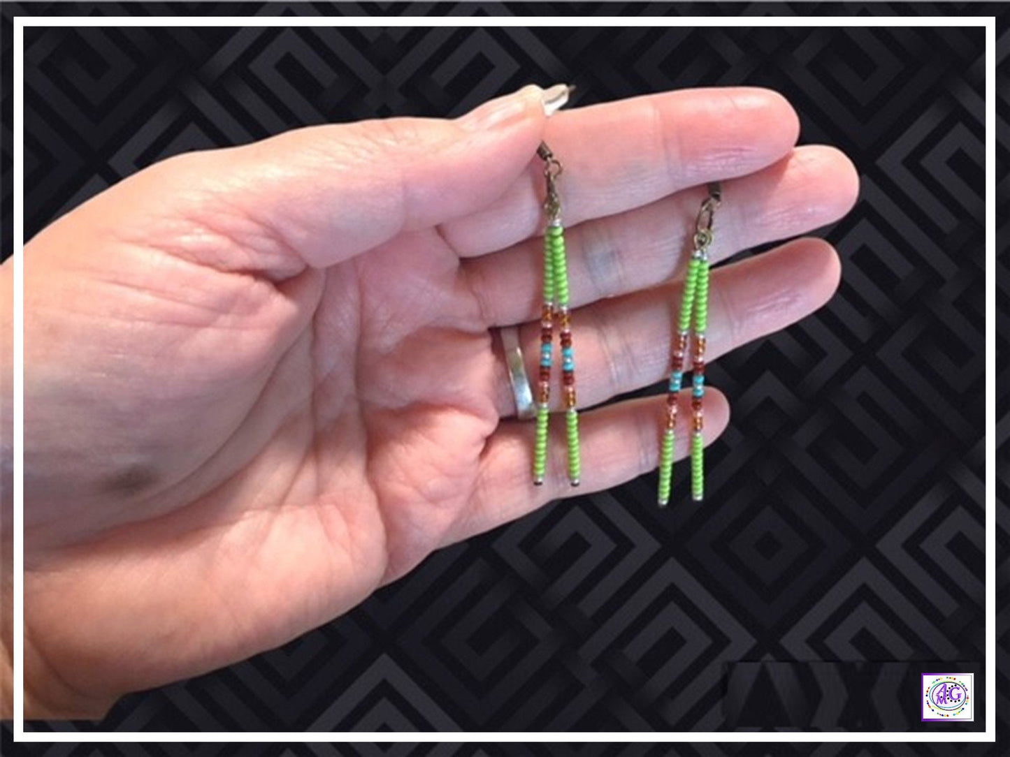 Delicate Lime Beaded Earrings