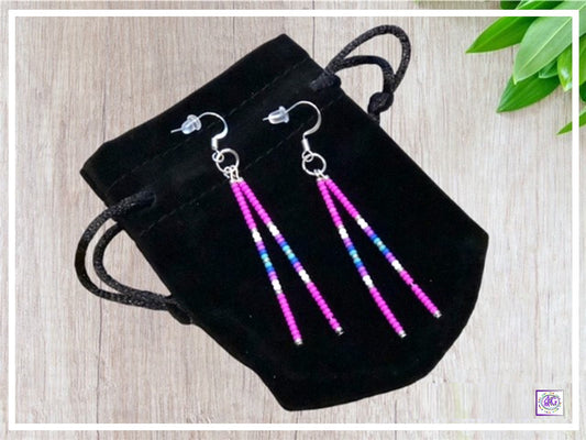 Delicate Pink Beaded Earrings