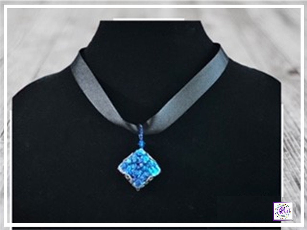 Blue Faux Druze Necklace