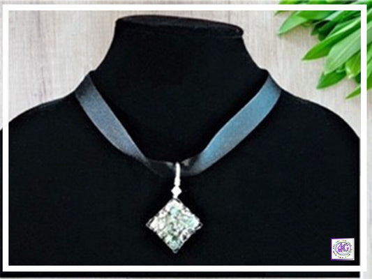 Grey Sparkly Faux Druze Necklace