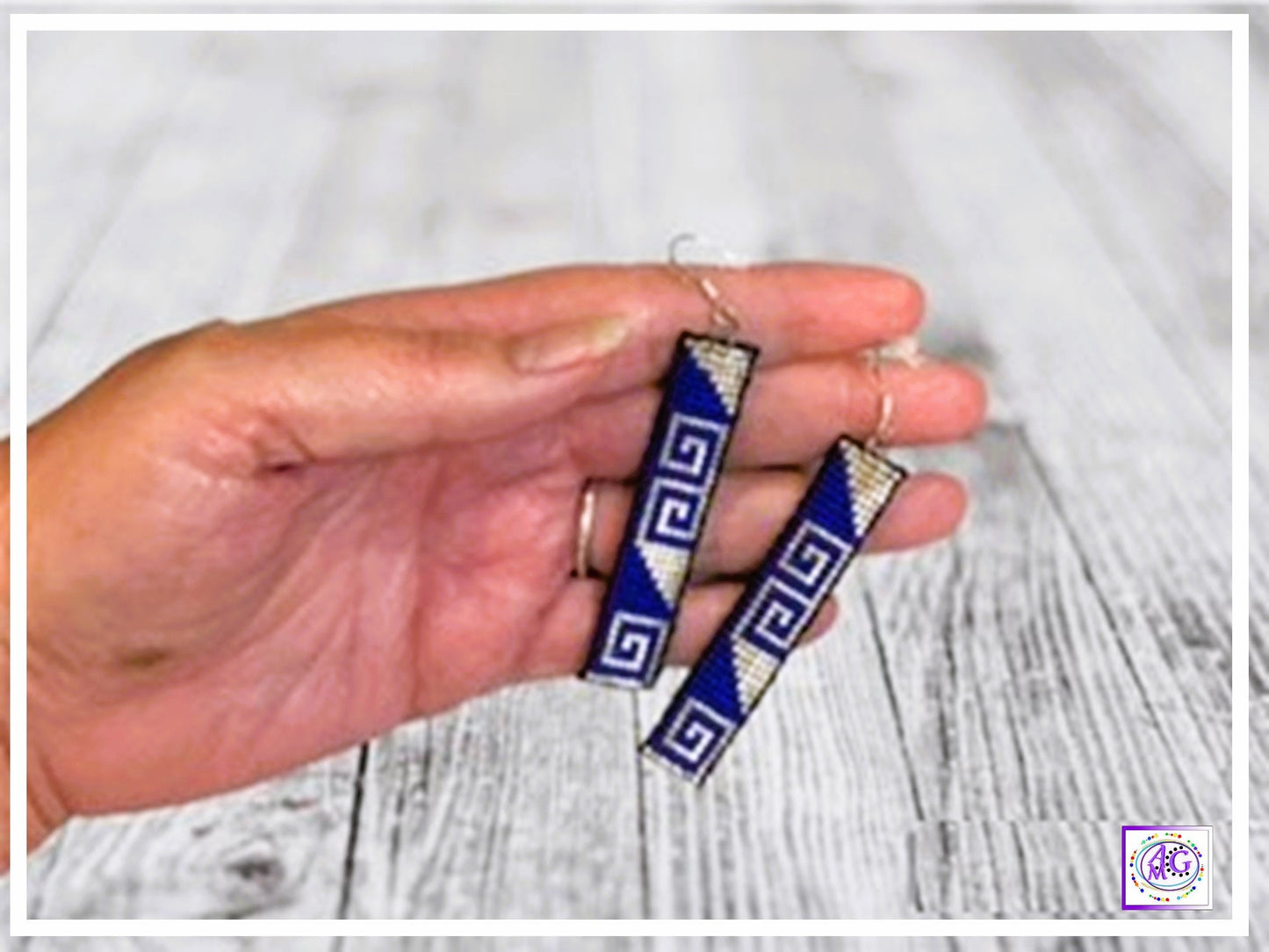Cobalt Loom Beaded Earrings