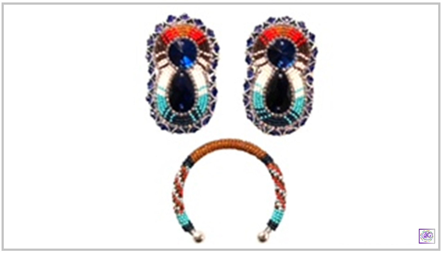 Autumn Beaded Jewelry Set with matching Tumbler Cup